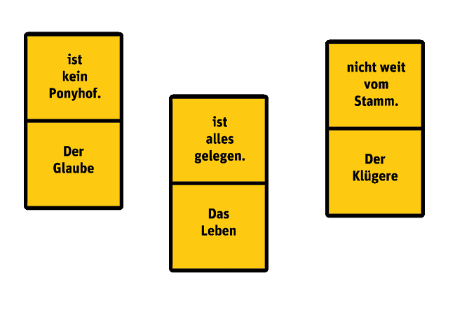 Kennenlernen/Erinnern bekannter Sprichwörter (Domino)