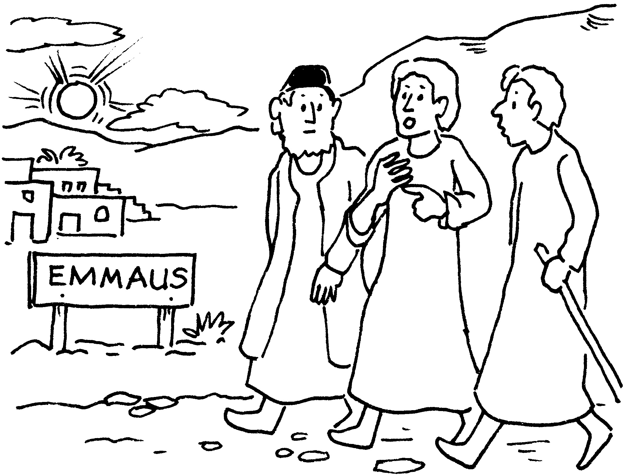 Ausmalbilder zur Emmausgeschichte - evkiki.de evkiki.de